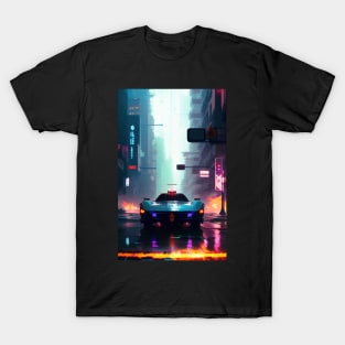 Abstract Cyberpunk City T-Shirt